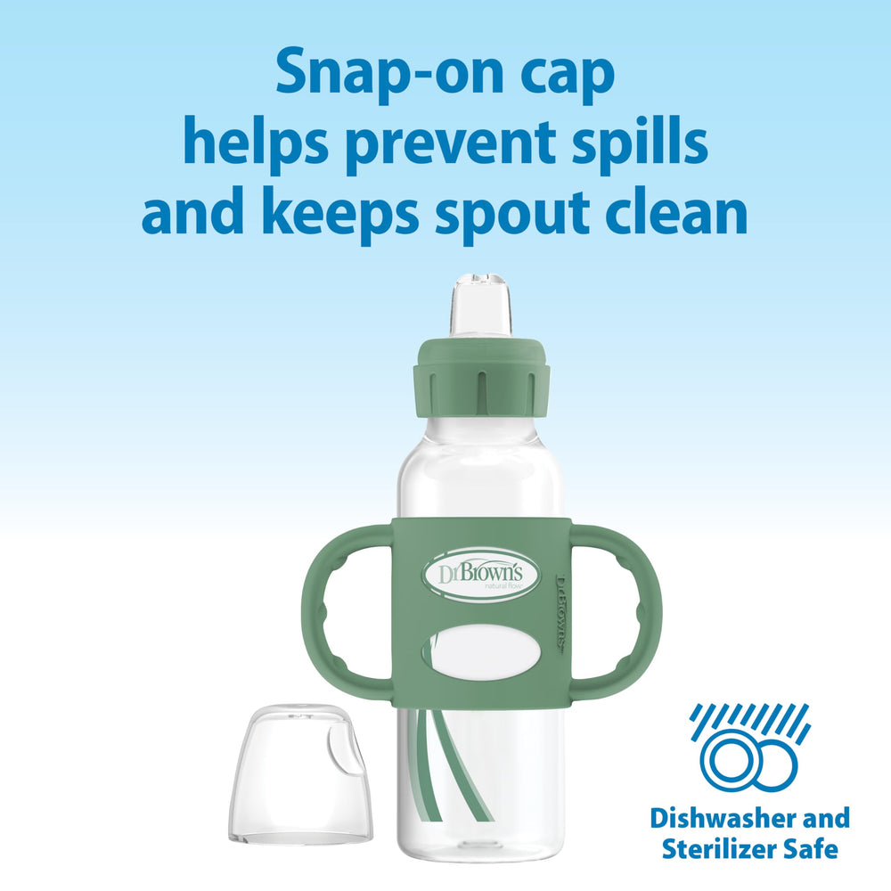 Dr. Brown's Milestones snap-on cap keeps the spout clean on the go.
