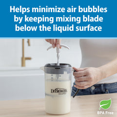 Dr. Brown's no-drip spout for easy, spill-free pouring