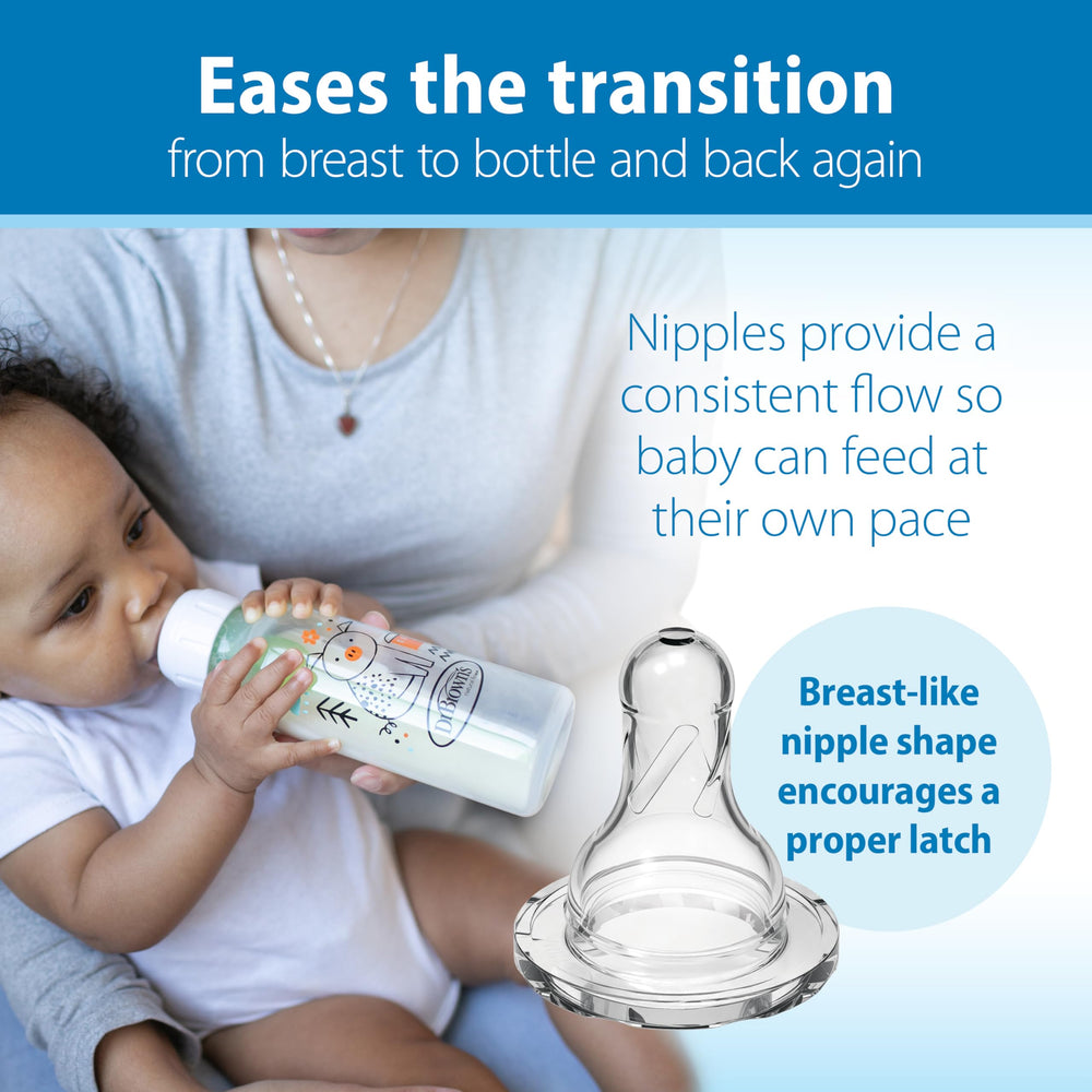 Dr. Brown's narrow bottle top view shows wide neck