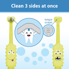 Dr. Brown's ToothScrubber color-changing bristles show when to replace.