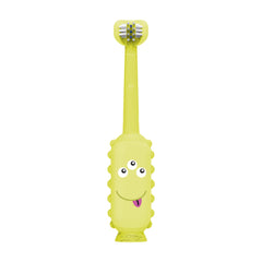 Dr. Brown's ToothScrubber suction cup base keeps the brush upright.