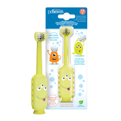 Dr. Brown's ToothScrubber triple-sided brush head cleans three surfaces for toddlers.