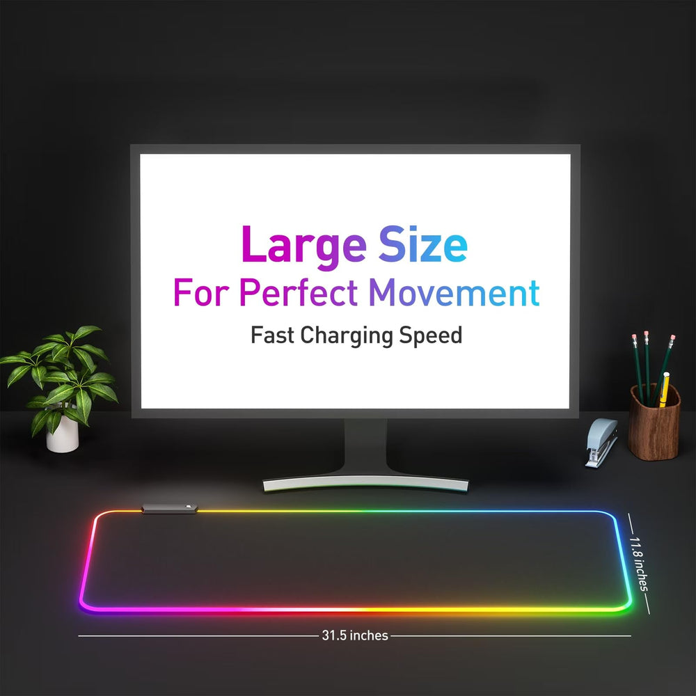 DR CATCH RGB Mousepad showing 14 lighting modes for immersive setups.
