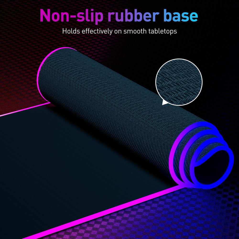 DR CATCH RGB Mousepad non-slip base stays in place during gaming.