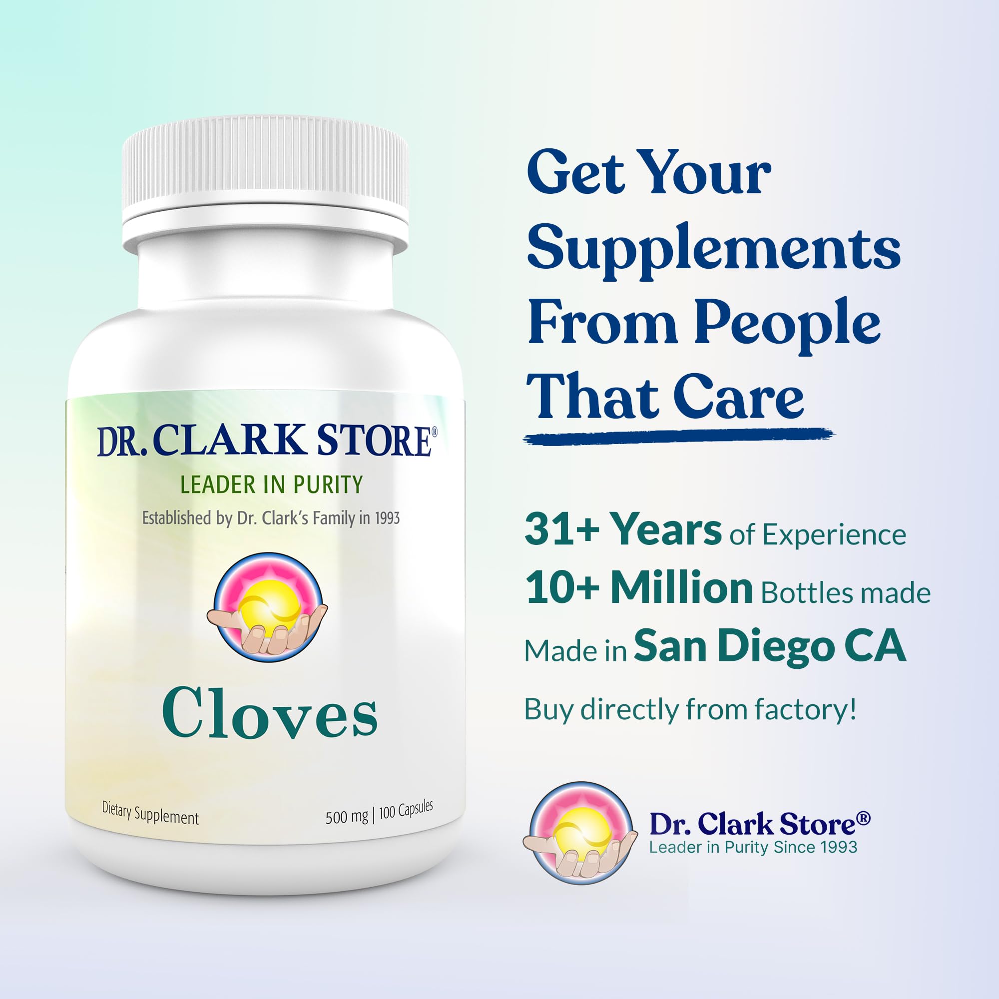 Dr Clark Store Cloves capsules close-up, ready for daily wellness.
