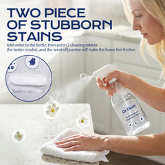 Dr Clean stain removal spray targets soap scum and hard water marks.