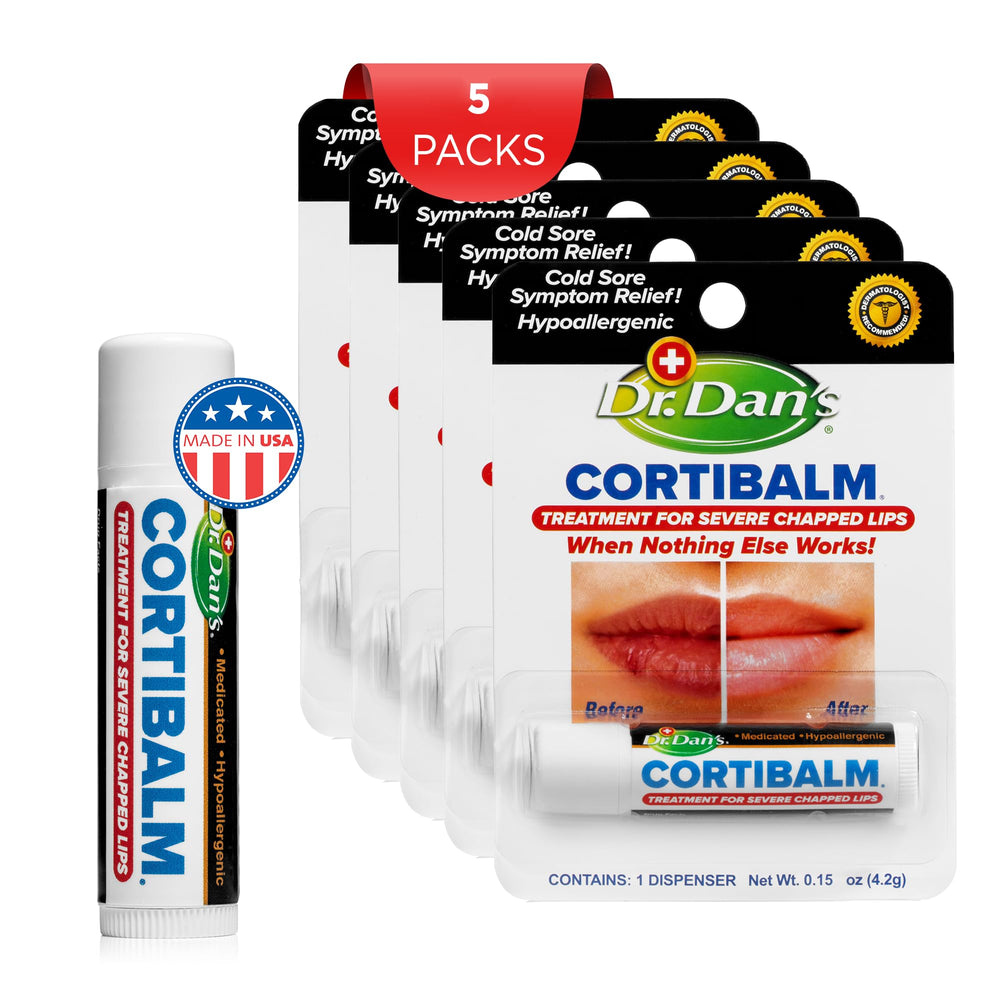 Family uses the Cortibalm 5-pack for shared lip care needs.