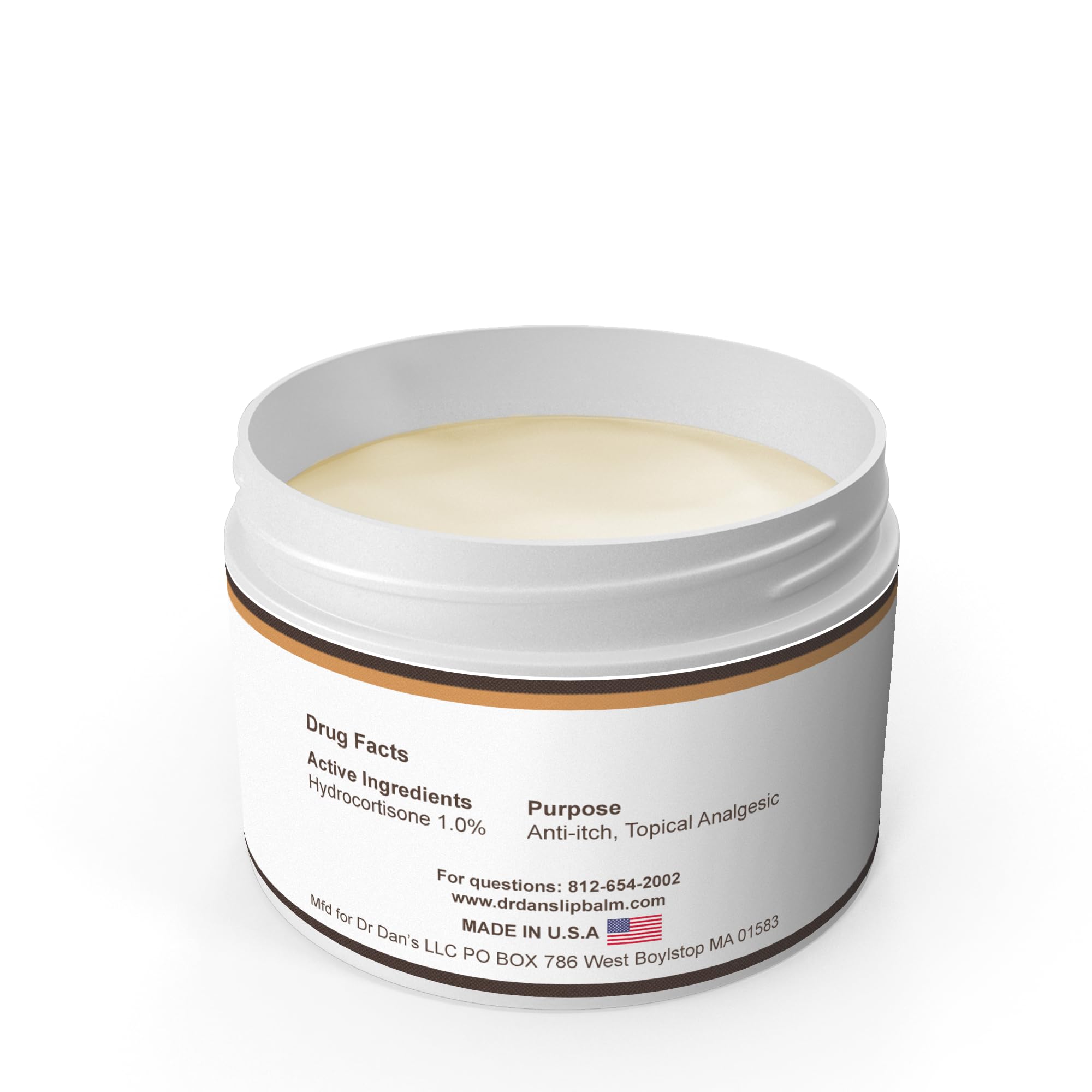 Dr. Dan's Cortibalm label front shows hypoallergenic lip care.
