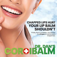 Dr. Dan's Cortibalm packaging box displayed for lip care routine.