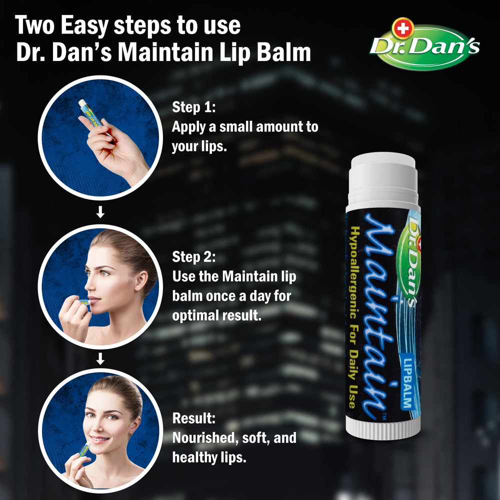 Soft, smooth texture of Dr. Dan's Maintain Lip Balm on finger