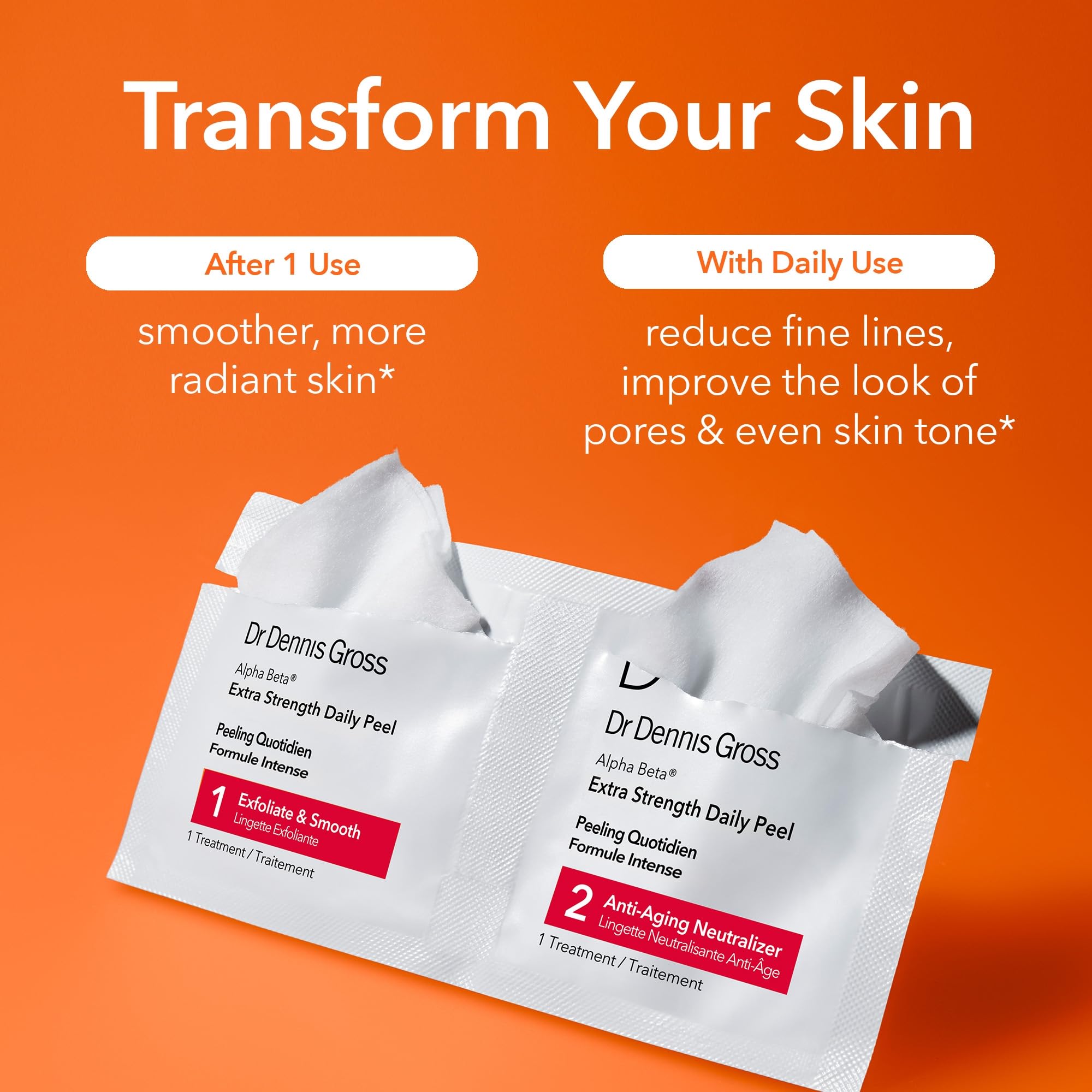 Open Dr Dennis Gross Alpha Beta Extra Strength Daily Peel towelettes for two-step routine