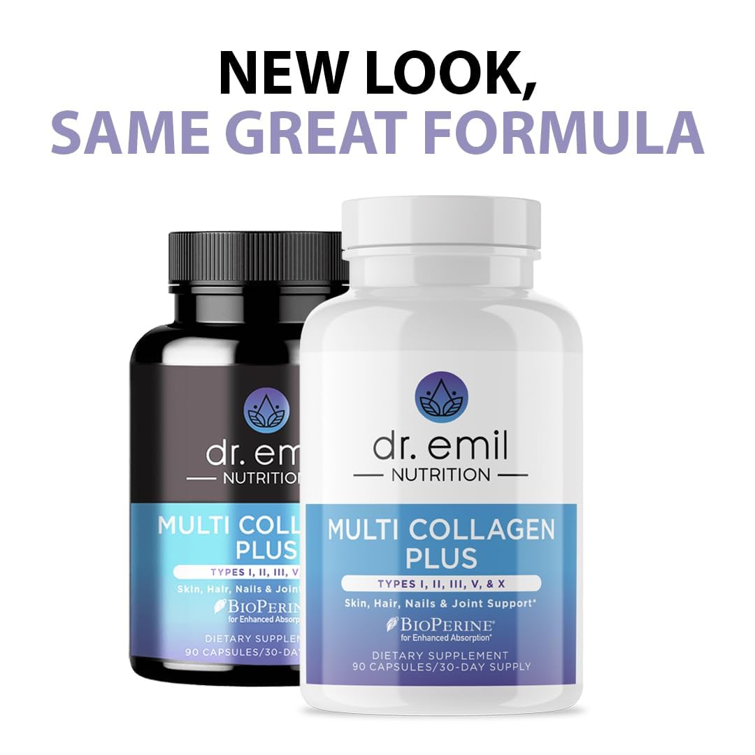 DR. EMIL NUTRITION capsules beside a glass of water for a daily routine