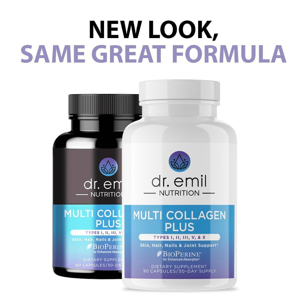 DR. EMIL NUTRITION capsules beside a glass of water for a daily routine