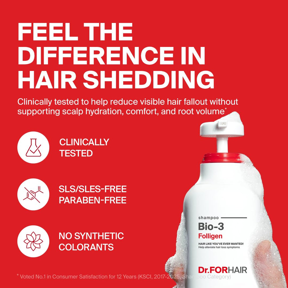 DR.FORHAIR Folligen Bio-3 Shampoo foam lather shows rich cleansing for fuller-looking hair.