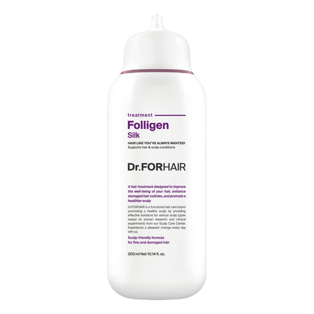 DR.FORHAIR Folligen Silk Treatment bottle highlighting scalp hydration and hair strengthening