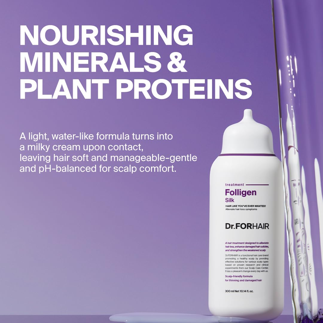 DR.FORHAIR Folligen Silk Treatment ingredient closeup highlighting proteins and amino acids