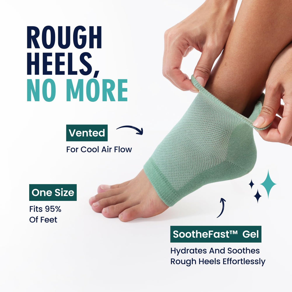 Gel pad absorption helps improve cream uptake in Dr. Frederick's Original socks.