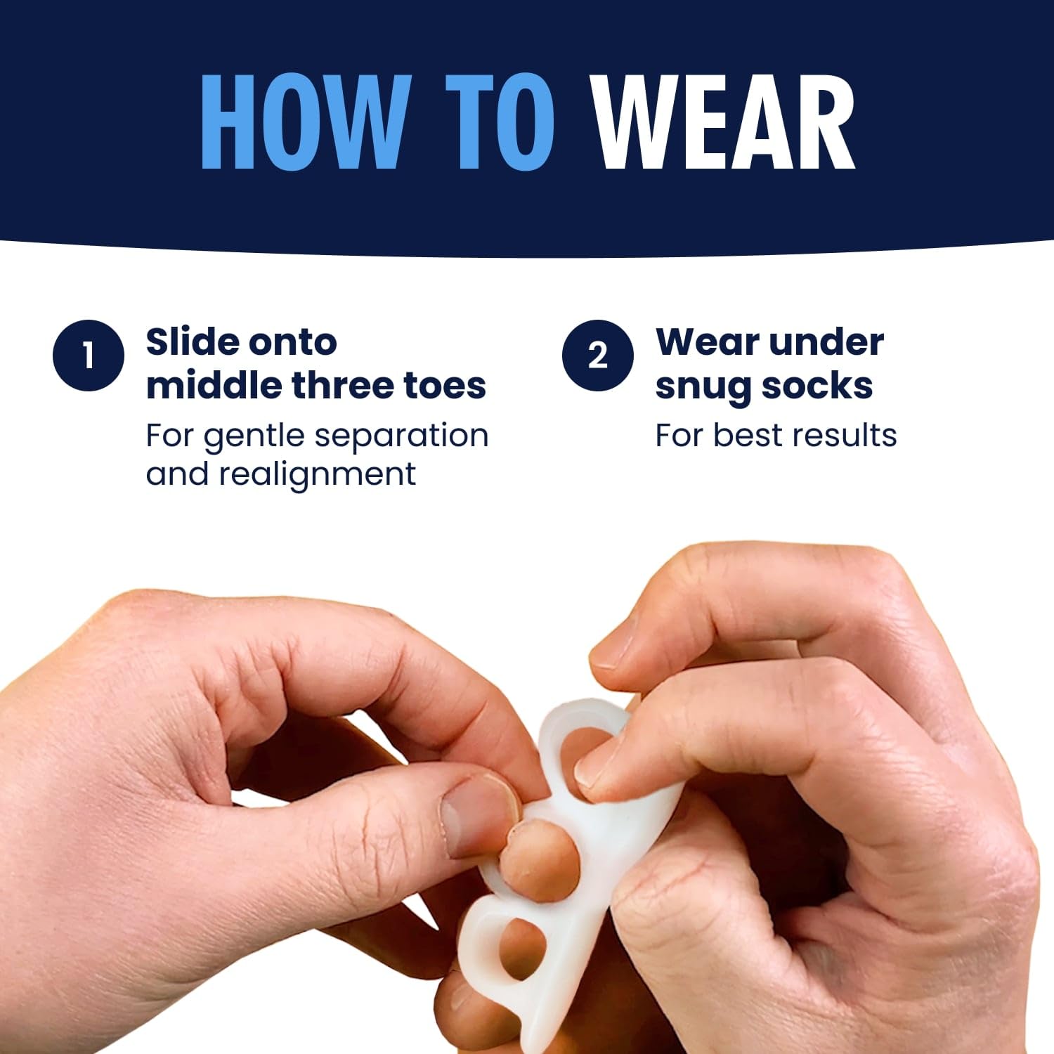 Between-toes cushion from Dr. Frederick's Original providing stable spacing