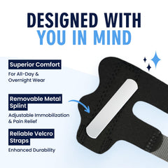 Adjustable Velcro straps on Dr. Frederick's Original trigger finger splint for precise fit.