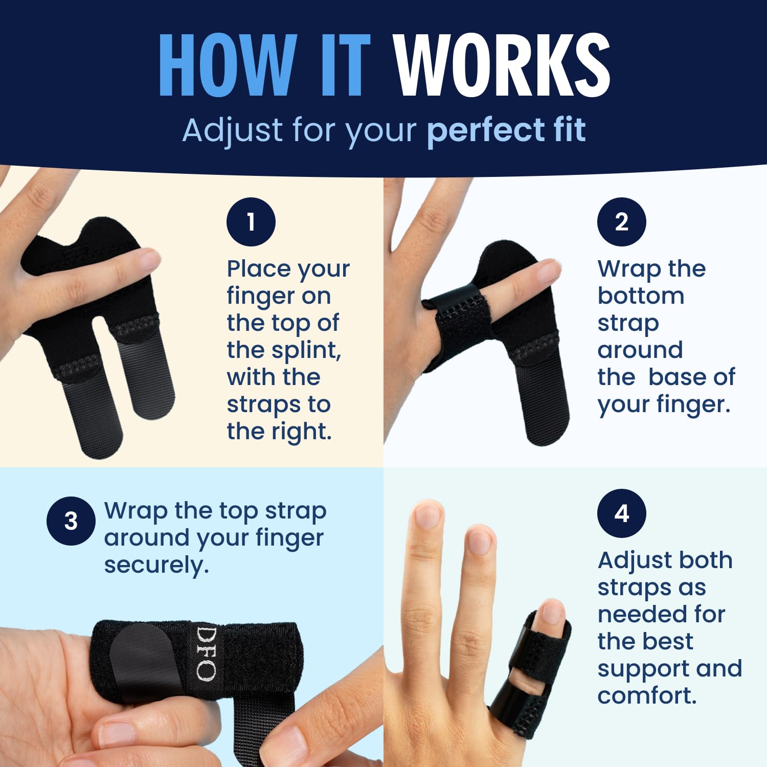 Breathable lining of Dr. Frederick's Original splint keeps comfort day and night.