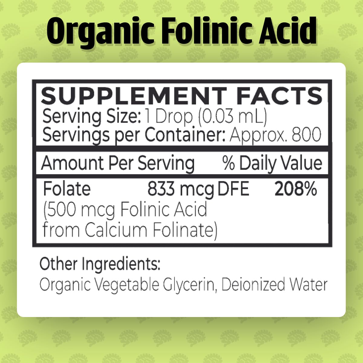Adult-friendly daily routine with Dr. Green Mom folinic acid drops.