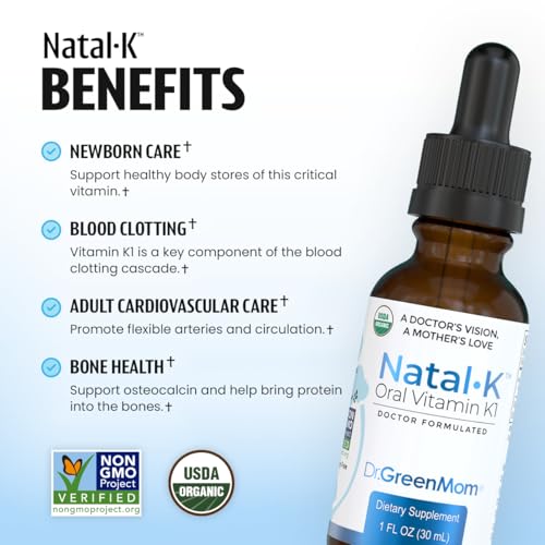 Dr. Green Mom Natal K drops dosing pipette showing precise administration.
