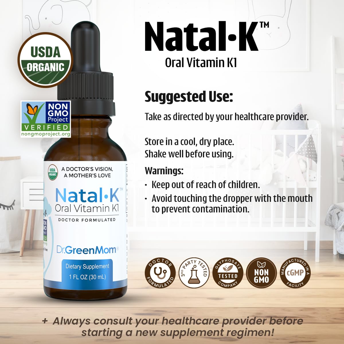 Natal K drops in a hospital bag ready for newborn care.