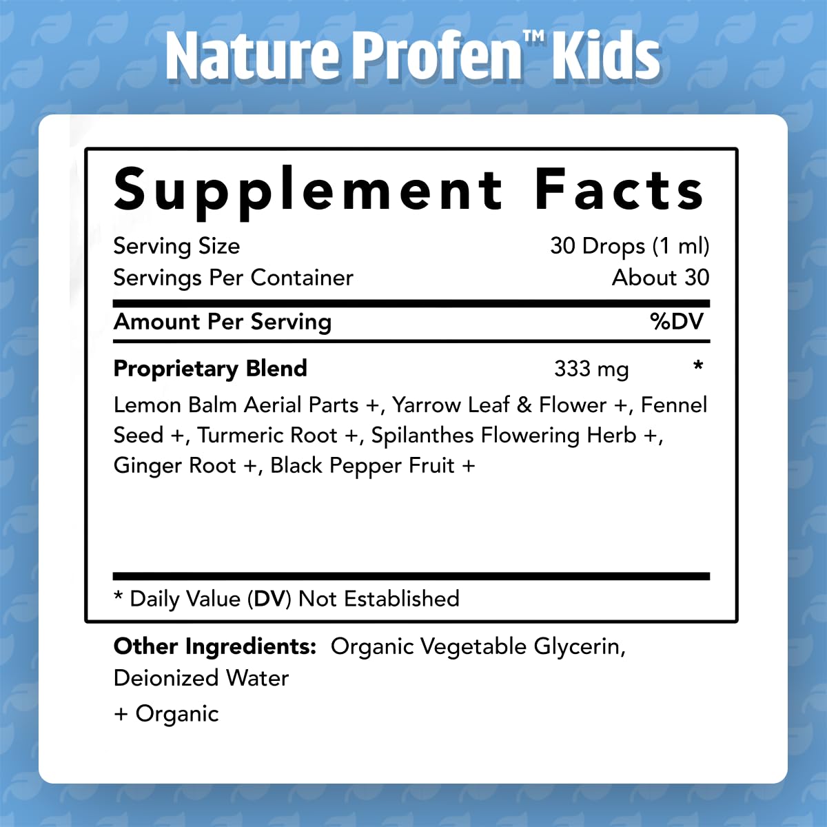 Nature Profen Kids drops used for ear aches care in a calm setting