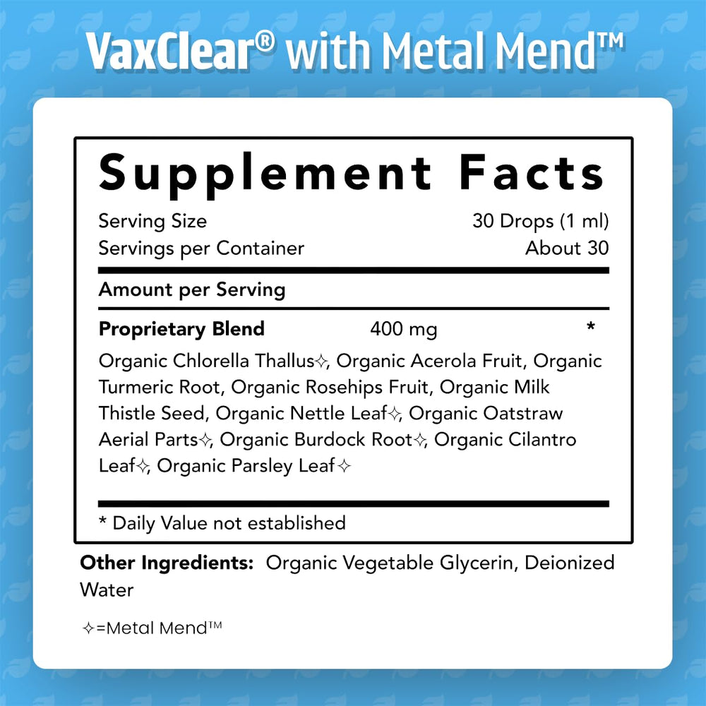 Dr. Green Mom VaxClear organic-label highlights vegan, non-GMO formula for families.