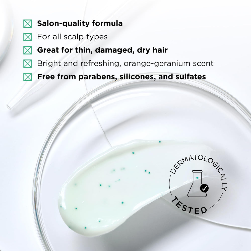 Dermatologist-tested seal indicating safety for color-treated hair