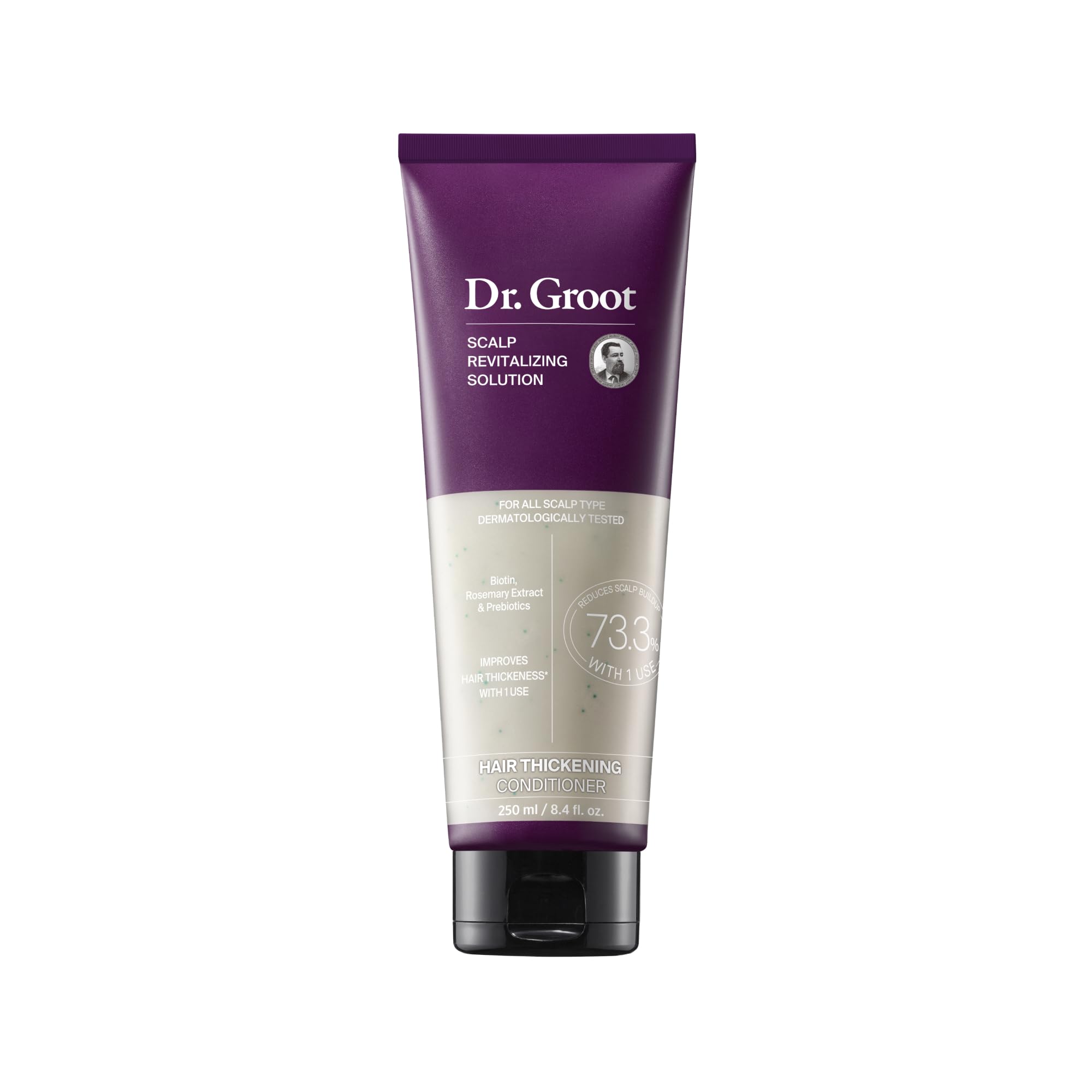 Dr. Groot Hair Thickening Conditioner bottle shows volumizing care for thinning hair