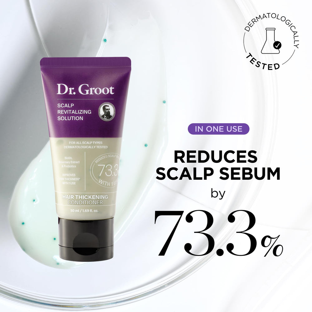 Dr Groot prebiotics formula sachet shows gentle scalp friendly care routine