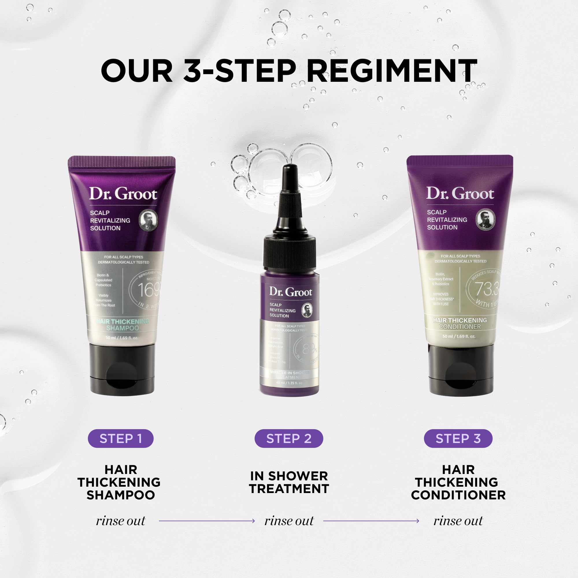Dr Groot scalp hydration and shine effect on hair after use