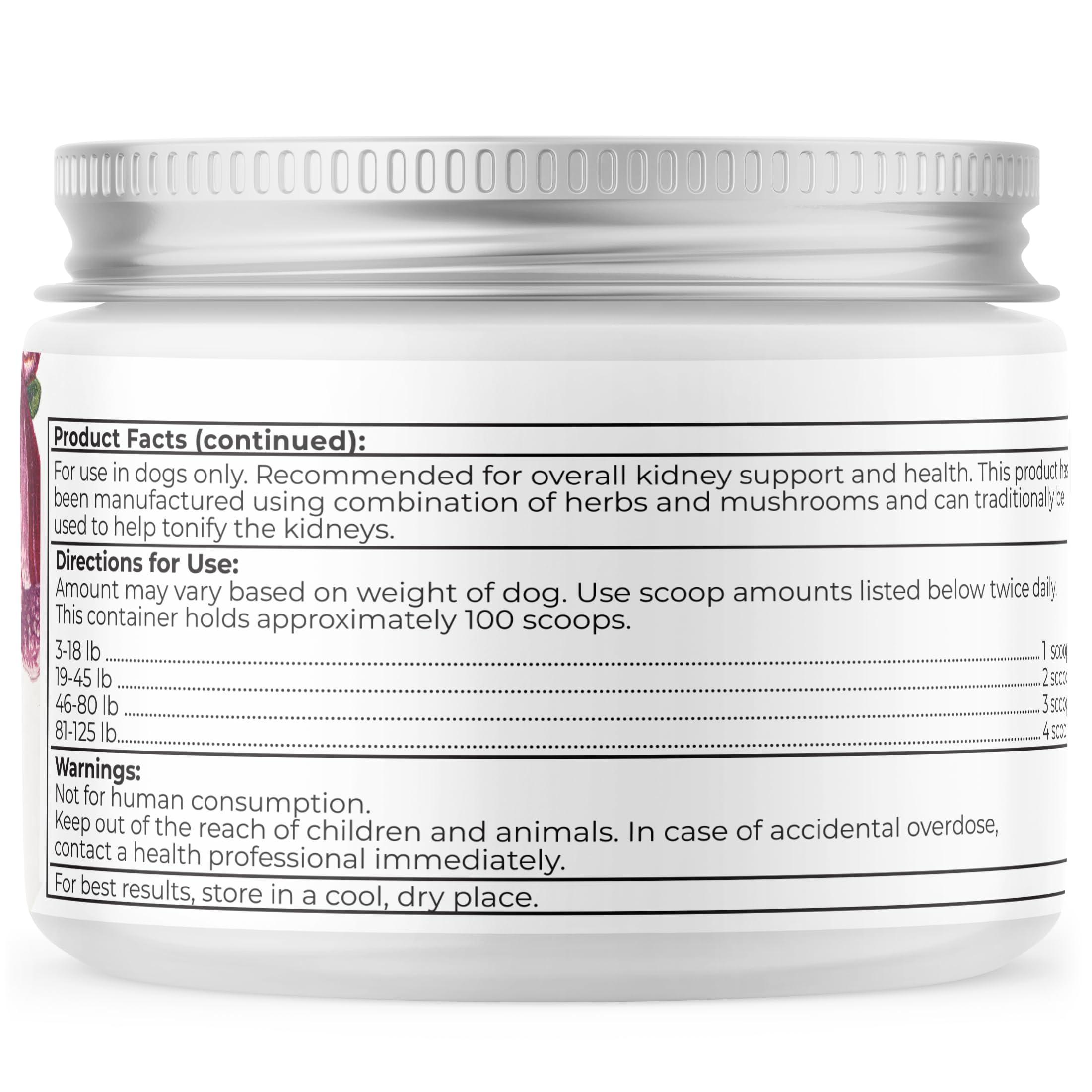 Dr. Harvey's Kidney Health measuring scoop included for daily dosing.