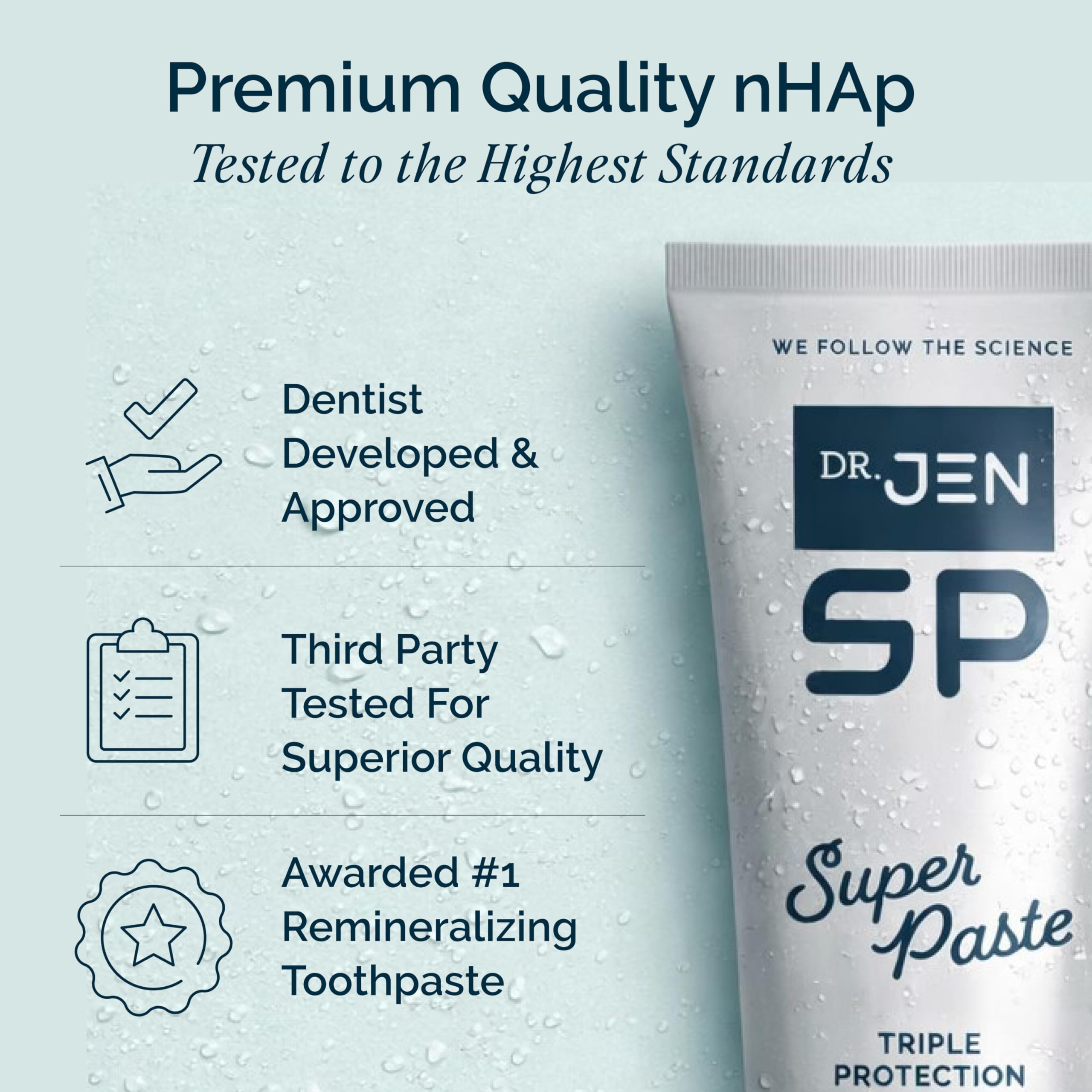 Dr Jen Super Paste mint flavor swatch for a refreshing clean feel.