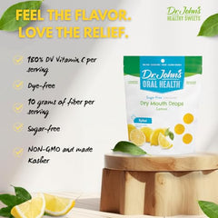 Dr. John's Oral Health sugar-free candy jar with bite-sized, guilt-free treats.