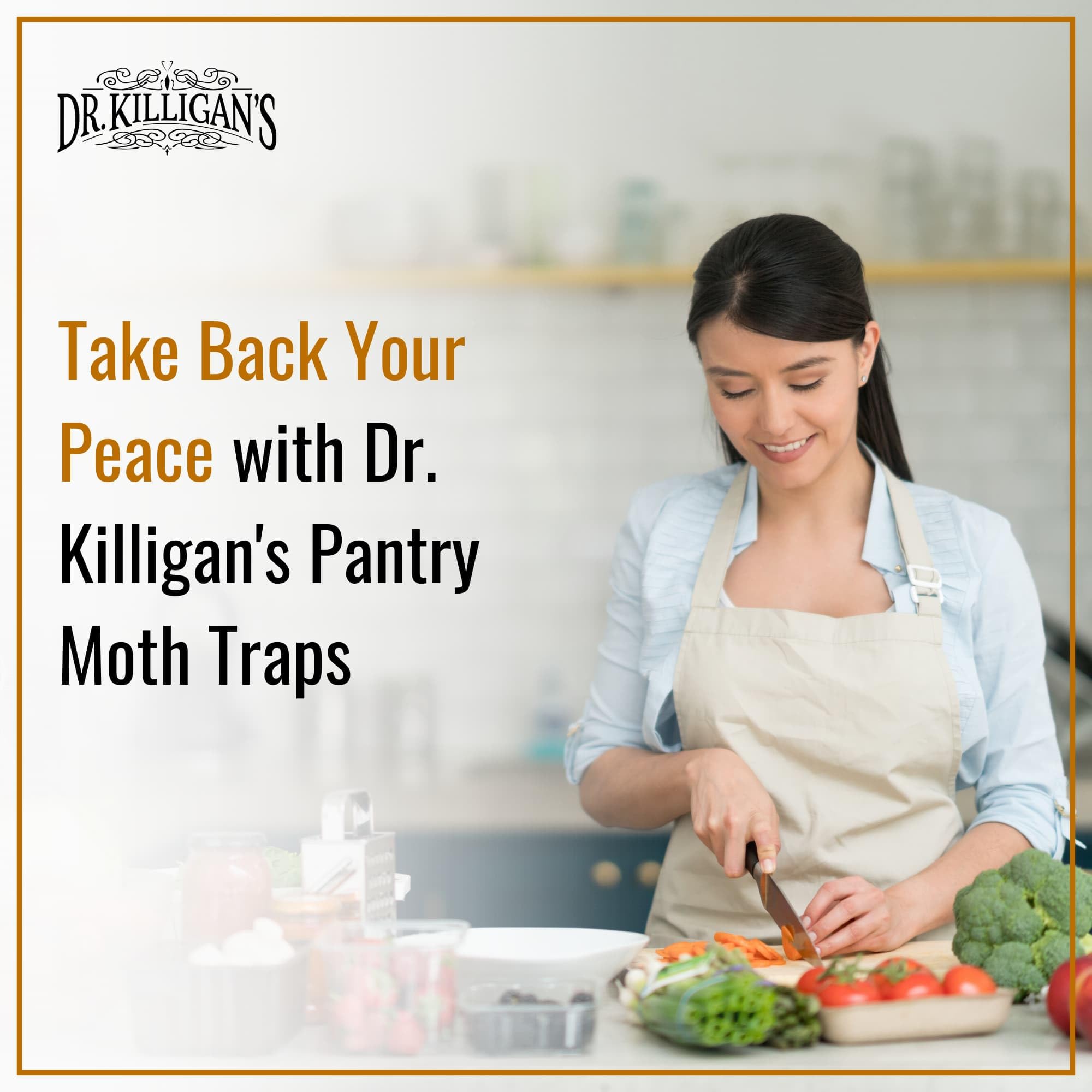 Dr. Killigan's Pantry Moth Trap in pantry protects grains and seeds.