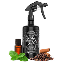 Dr. Killigan's Six Feet Under spray bottle for safe indoor pest control around family spaces.