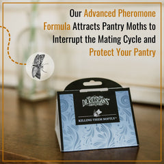 Traps placed on pantry shelf demonstrate discreet, odorless protection for dry goods.