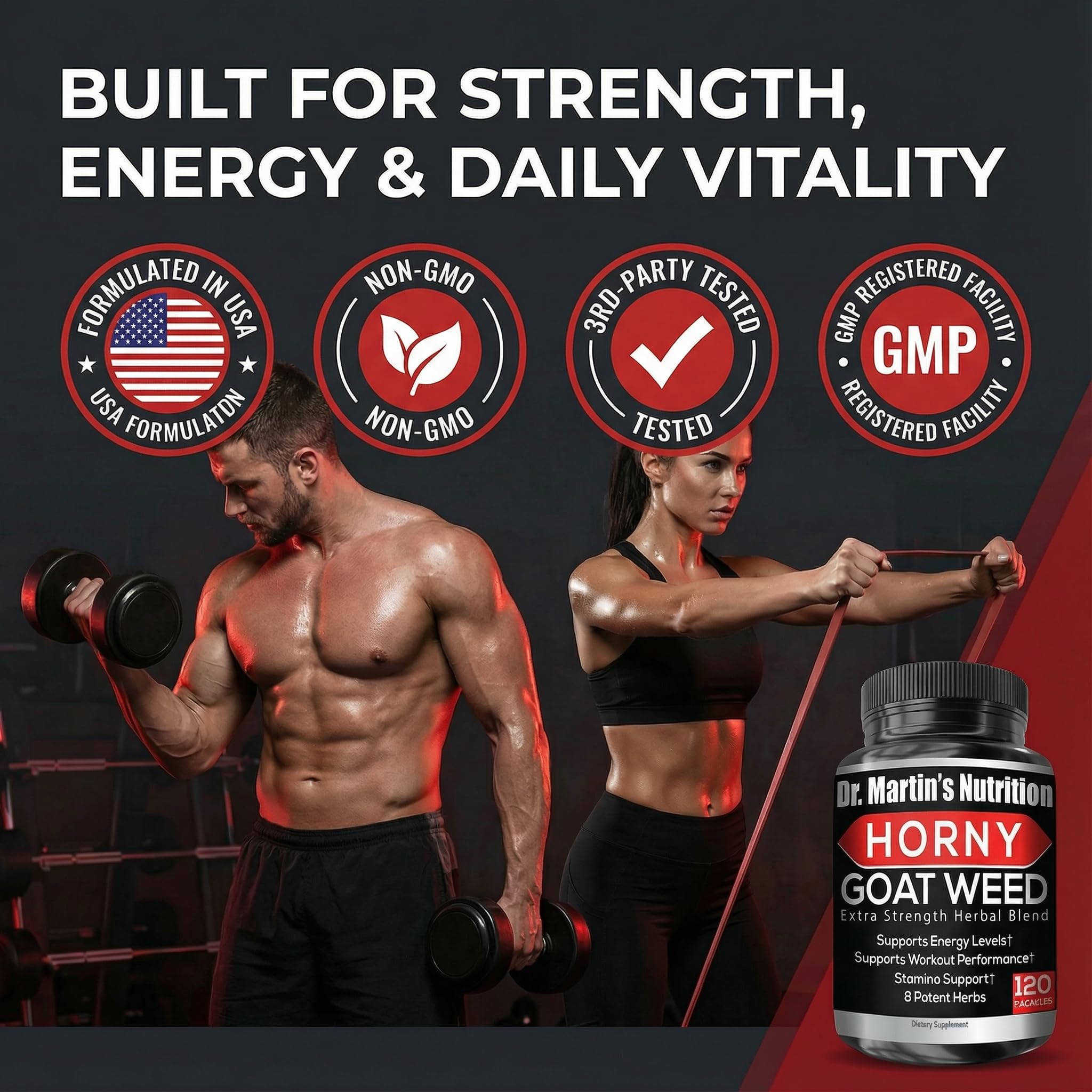 DR. MARTIN'S NUTRITION Horny Goat Weed bottle display 120 capsules