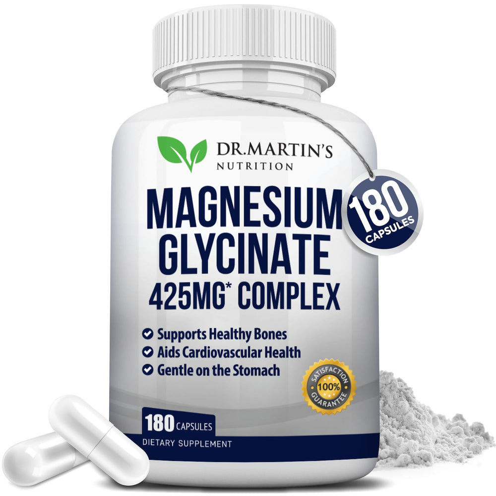 DR. MARTIN'S NUTRITION magnesium glycinate 425mg bottle front view showing potency and clarity