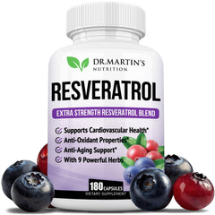 DR. MARTIN'S NUTRITION Resveratrol bottle front view for daily wellness support.