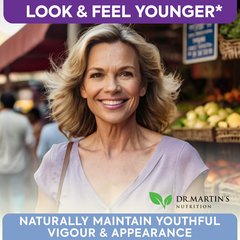 DR. MARTIN'S NUTRITION science-benefits graphic illustrates antioxidant support possibilities.