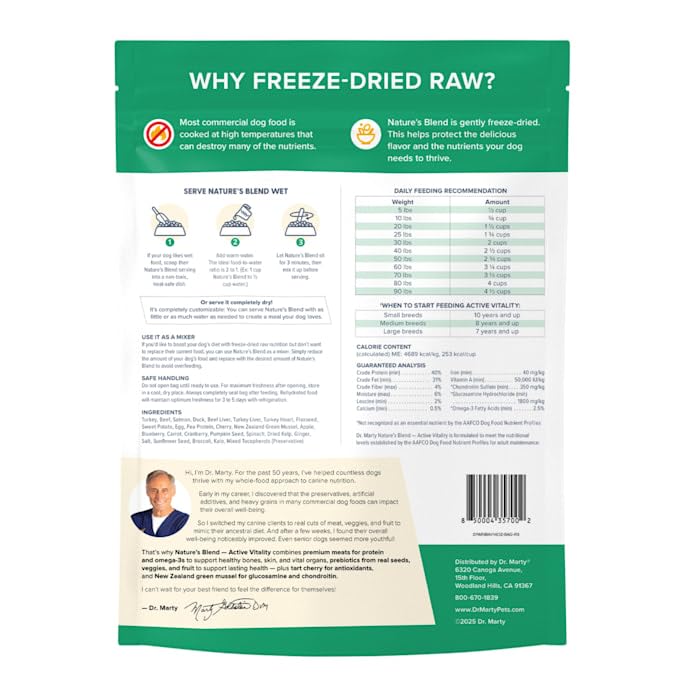 Dr. Marty Nature's Blend freeze-dried meats ingredients focus