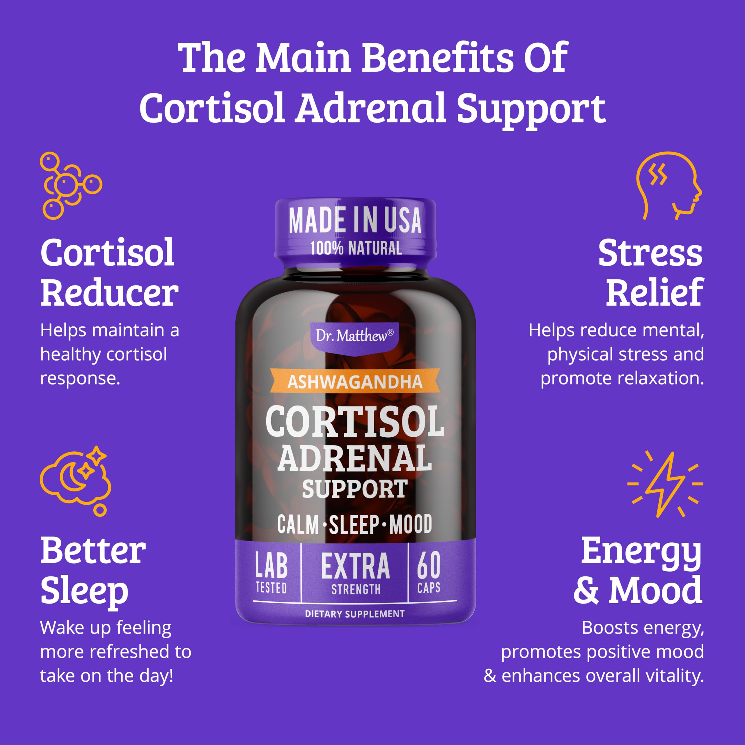 Dr. Matthew Cortisol Reducer in hand during breakfast for steady energy