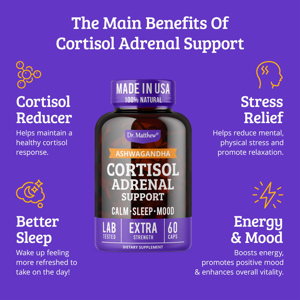 Dr. Matthew Cortisol Reducer in hand during breakfast for steady energy