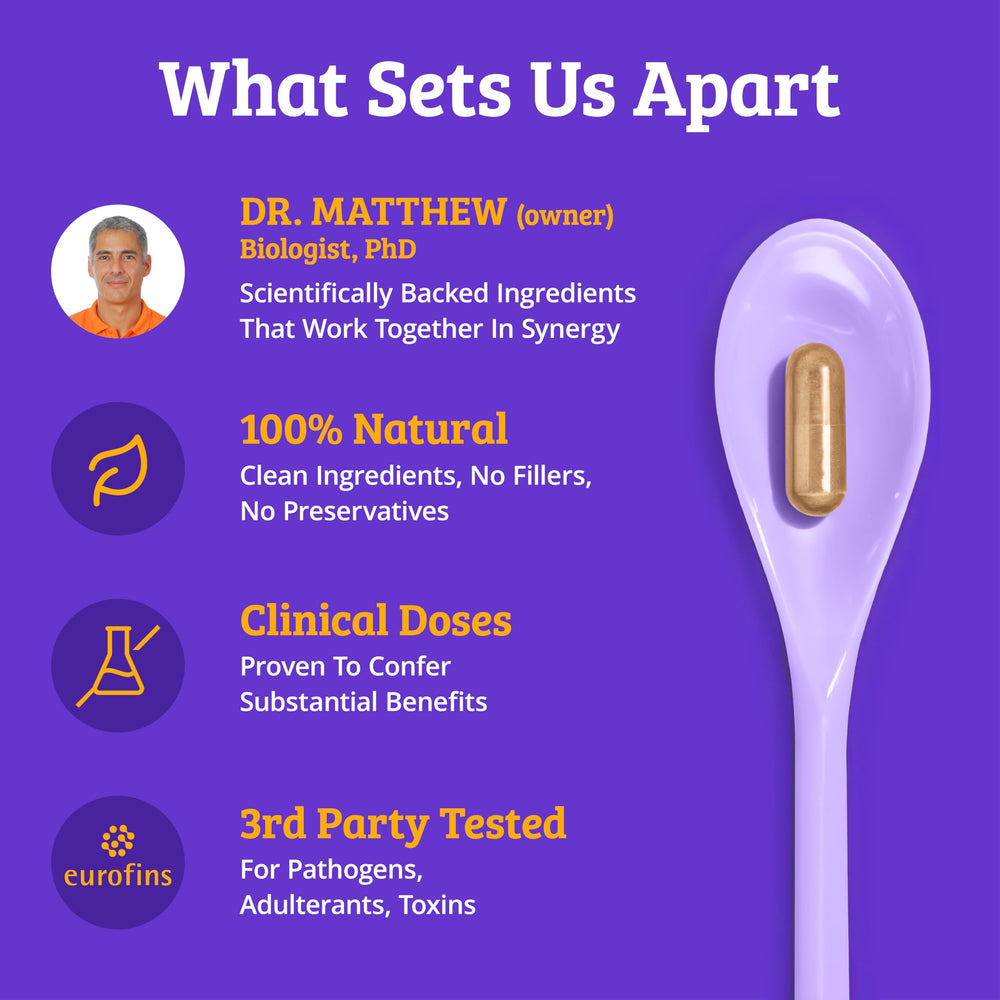 Dr. Matthew Cortisol Reducer on desk ready for morning routine