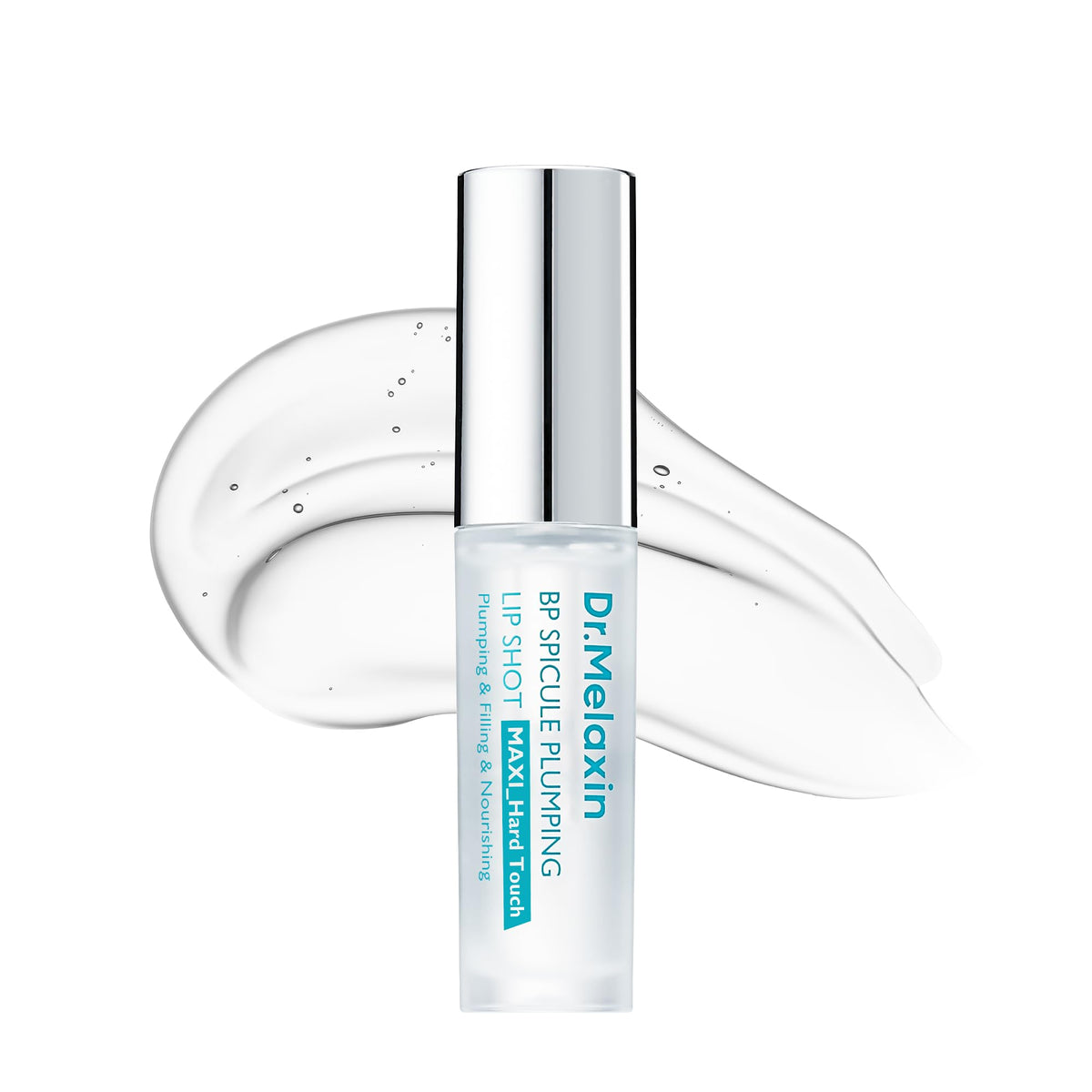 Dr.Melaxin Lip Shot bottle highlighting plumping, smooth lip look.