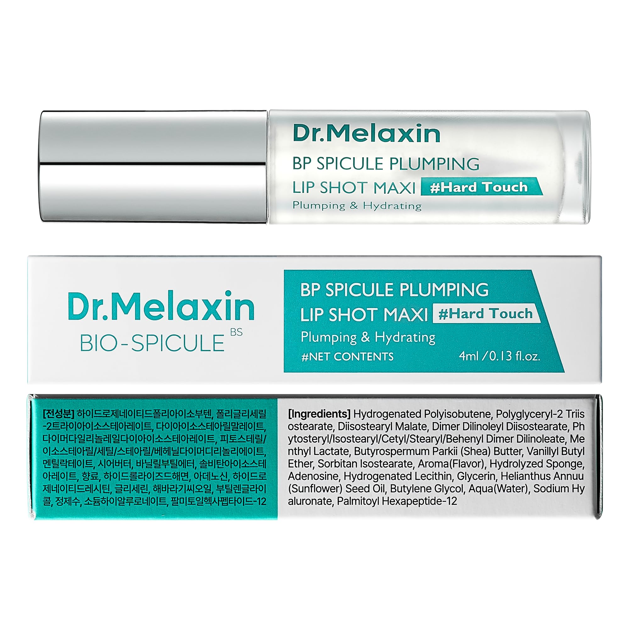 Dr.Melaxin Lip Shot on lips demonstrates balanced coverage.