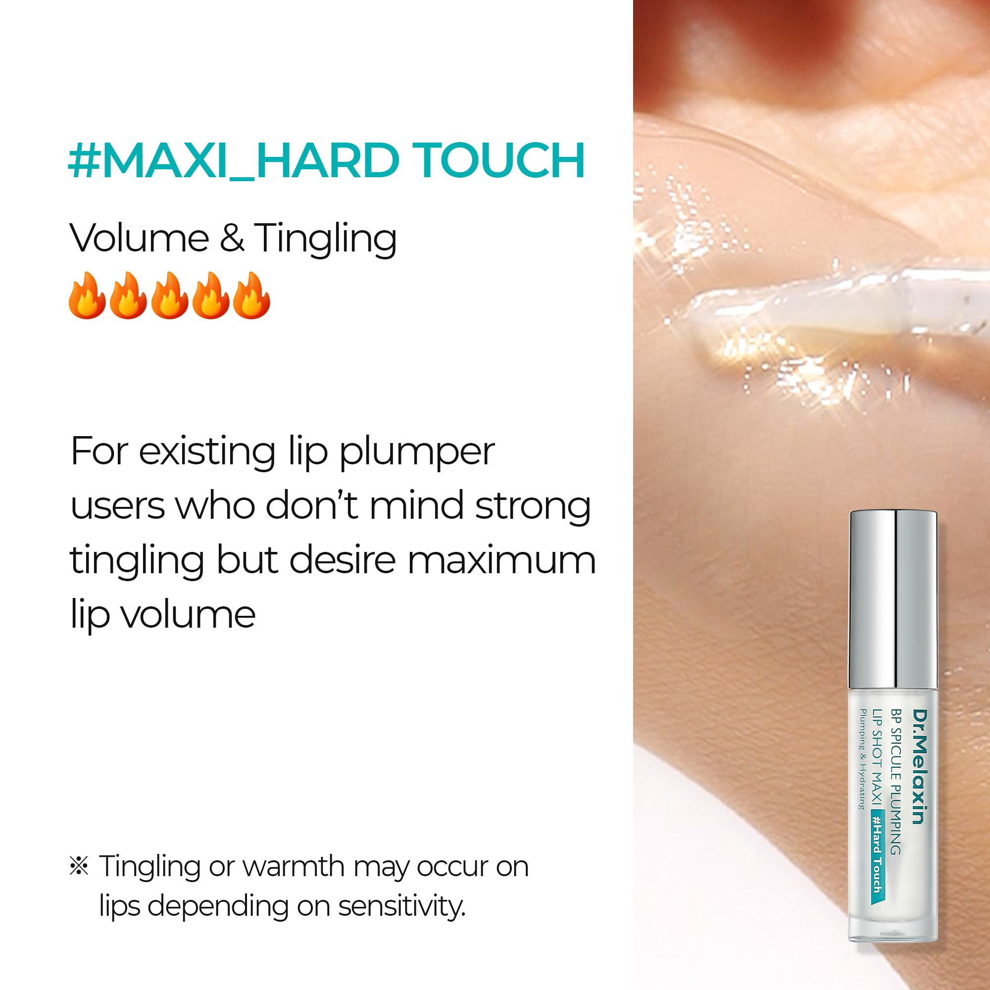 Dr.Melaxin Lip Shot packaging signals premium, travel-friendly design.